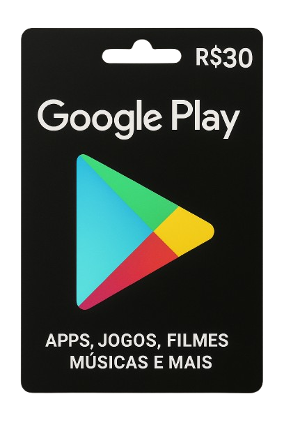 Banner da conta 'Google Play R$30,00'