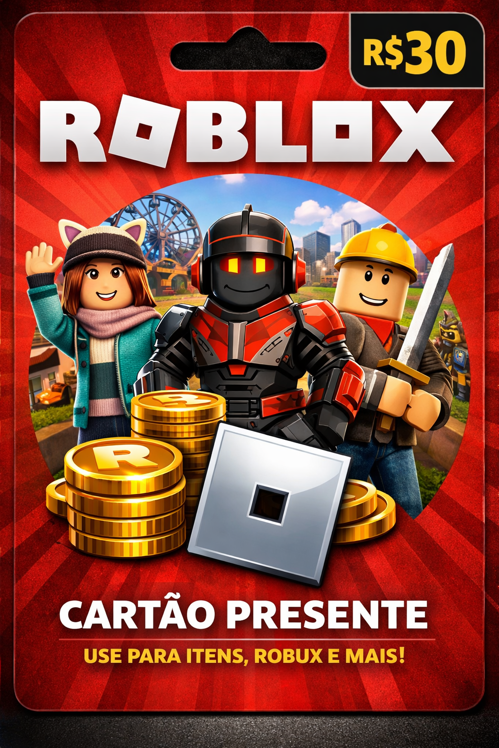 Banner da conta 'Roblox R$30 Giftcard'