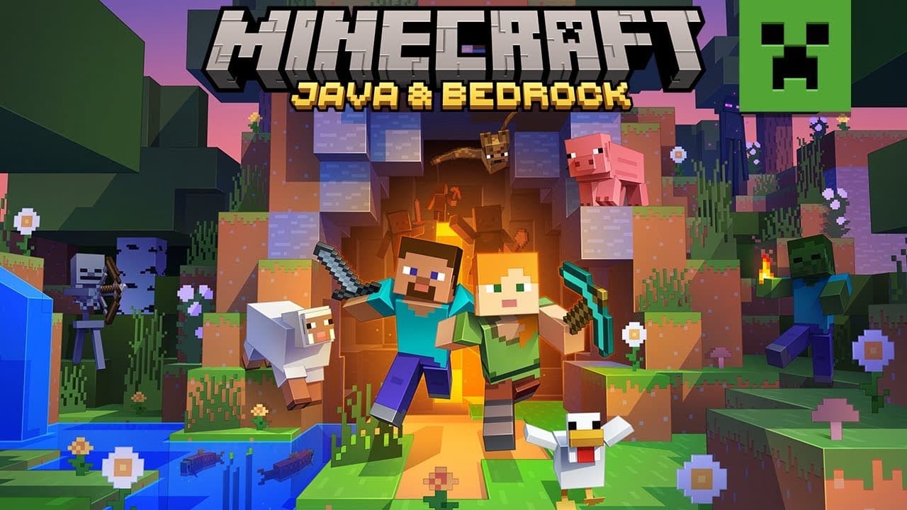 Banner da conta 'Minecraft Java + Bedrock (Full Acesso)'